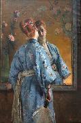 Alfred Stevens The Japanese Parisian. Sweden oil painting artist